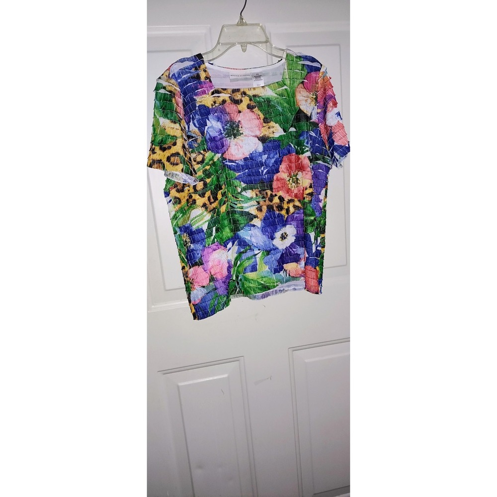 Alfred Dunner Multi Colored Pleated Top Size PS